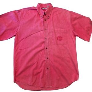 Vintage 90's Bugle Boy L 100% cotton Hot Pink short sleeve button down